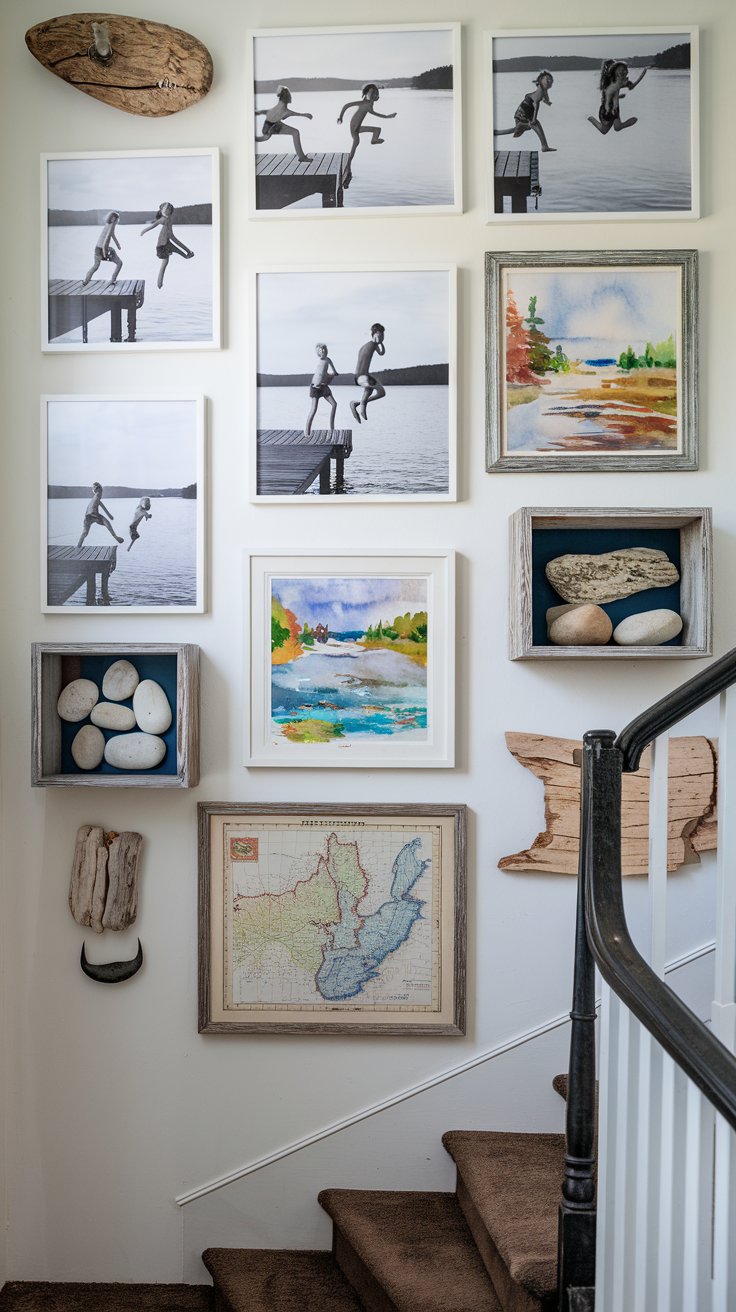 Create a Gallery Wall of Lake Memories and Local Art