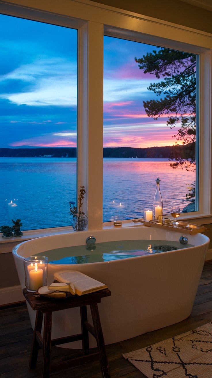 Install a Luxurious Soaking Tub With Water Views