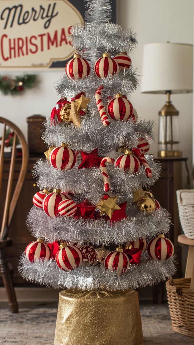Vintage-Inspired Tinsel Tree