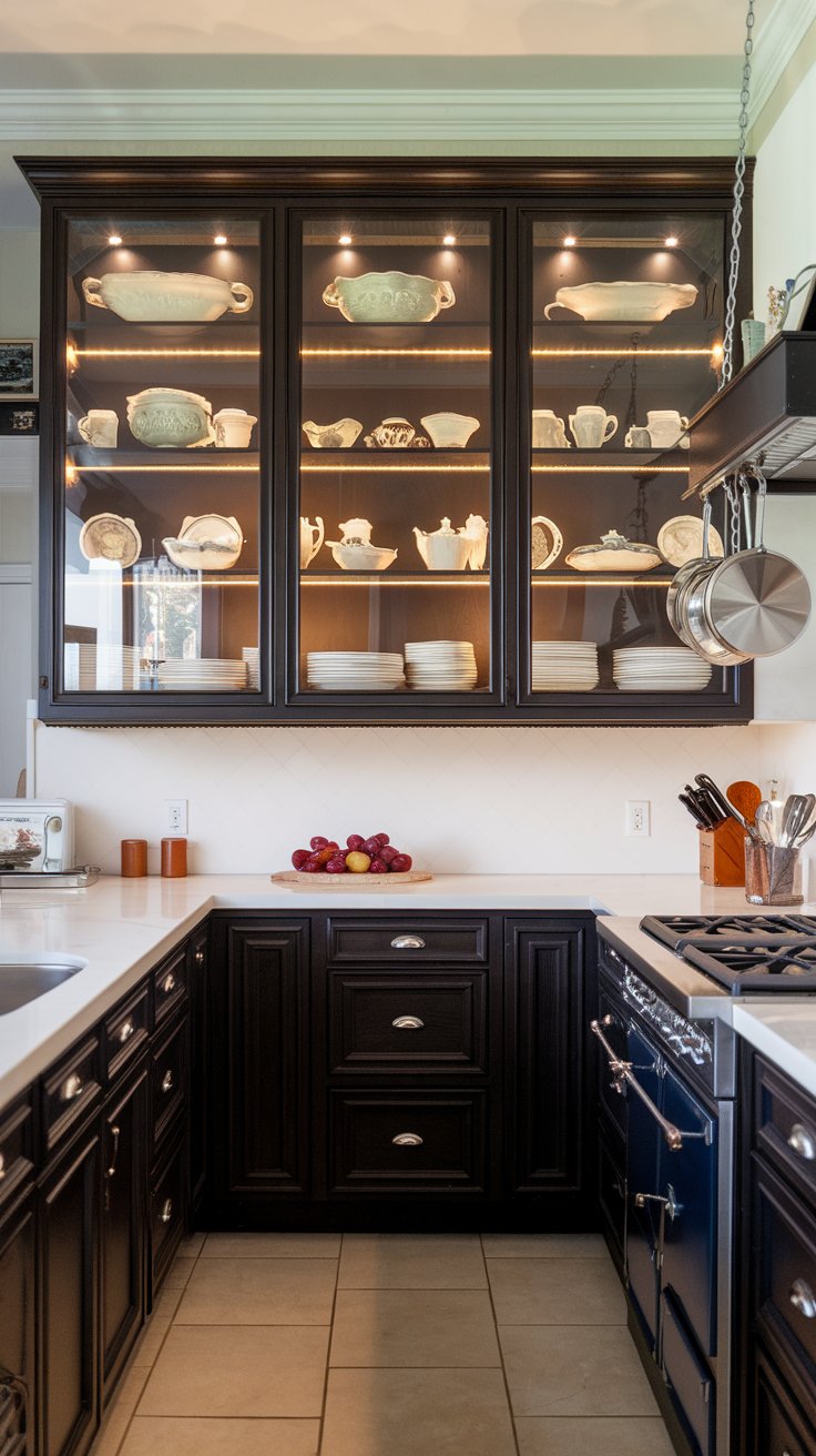 Install Glass Cabinet Doors for Depth Perception