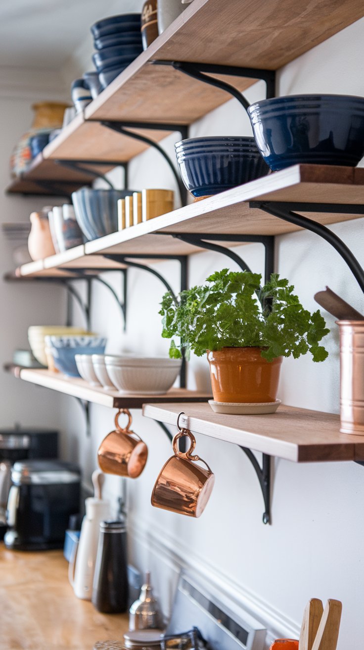 Install Open Shelving for an Airy Alternative