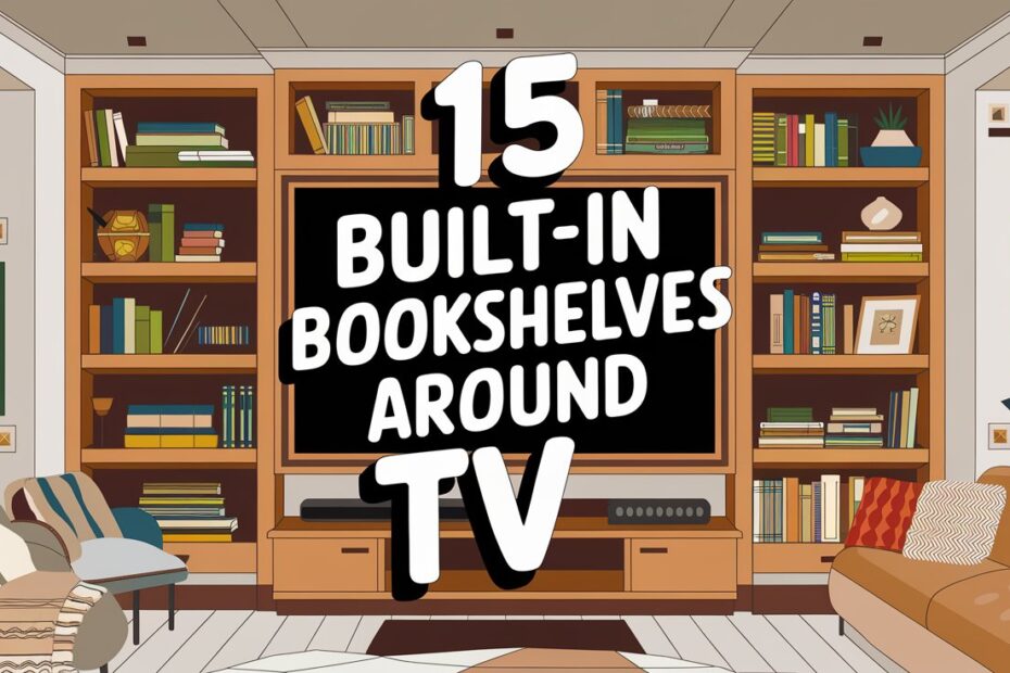 Built In Bookshelves Around TV
