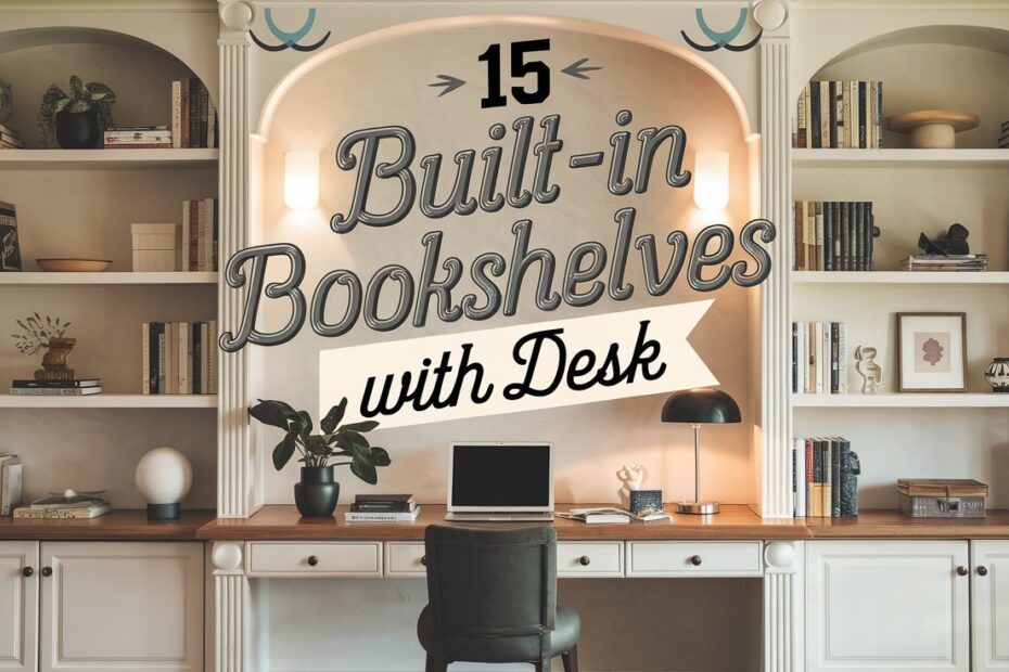 Built In Bookshelves with Desk