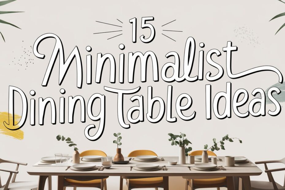 Minimalist Dining Table Ideas