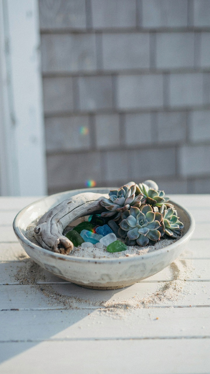 The Coastal Driftwood and Sea Glass Bowl
