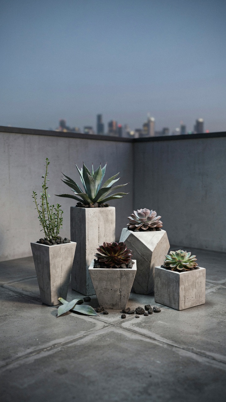 The Concrete Geometric Planter Cluster