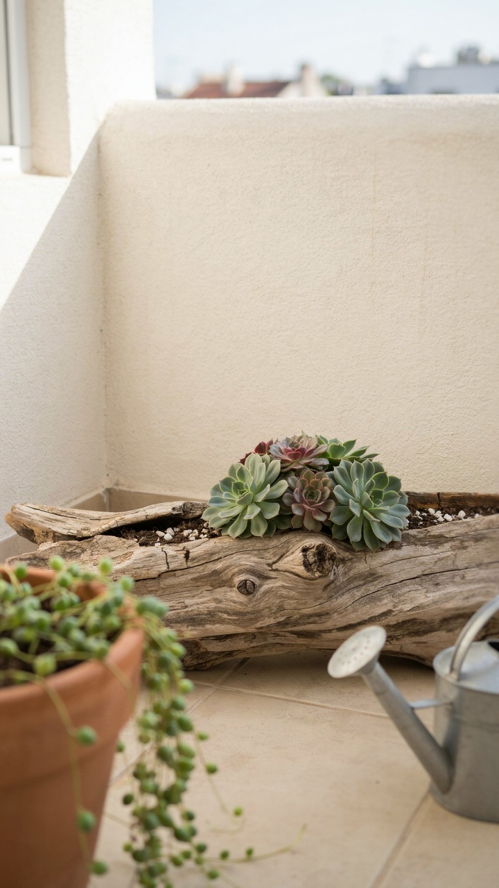 The Driftwood Planter Display