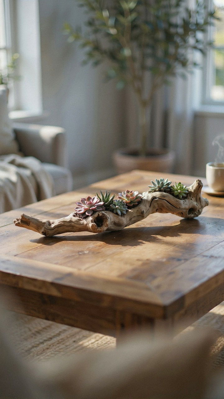 The Driftwood and Succulent Display