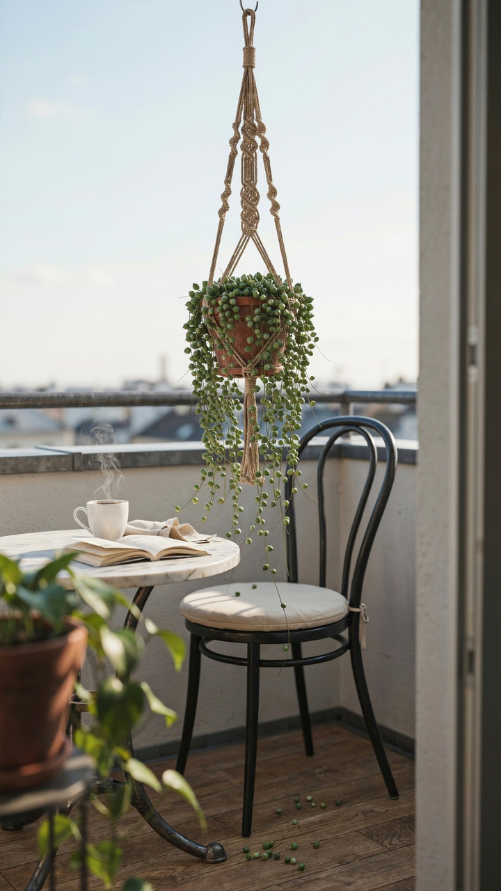 The Hanging Macramé Planter with Trailing Succulents