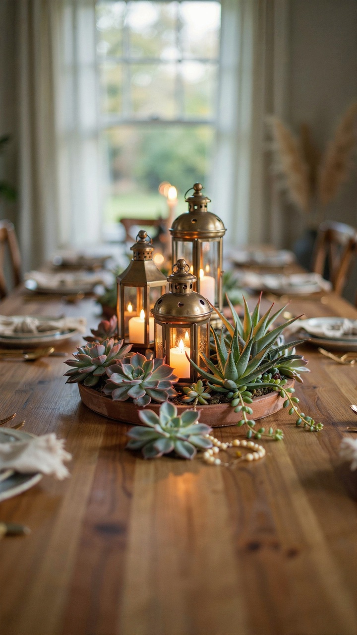 The Lantern and Succulent Cluster