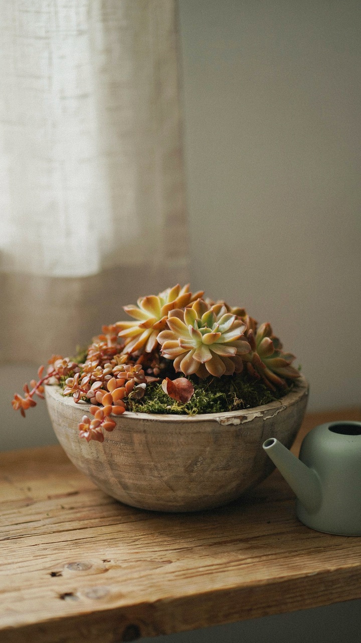The Rustic Wooden Bowl Planter