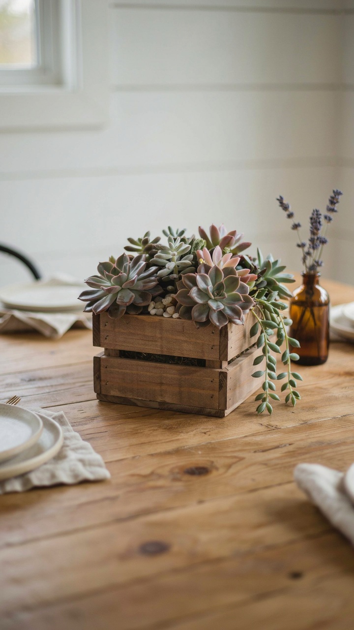 The Rustic Wooden Box Succulent Centerpiece
