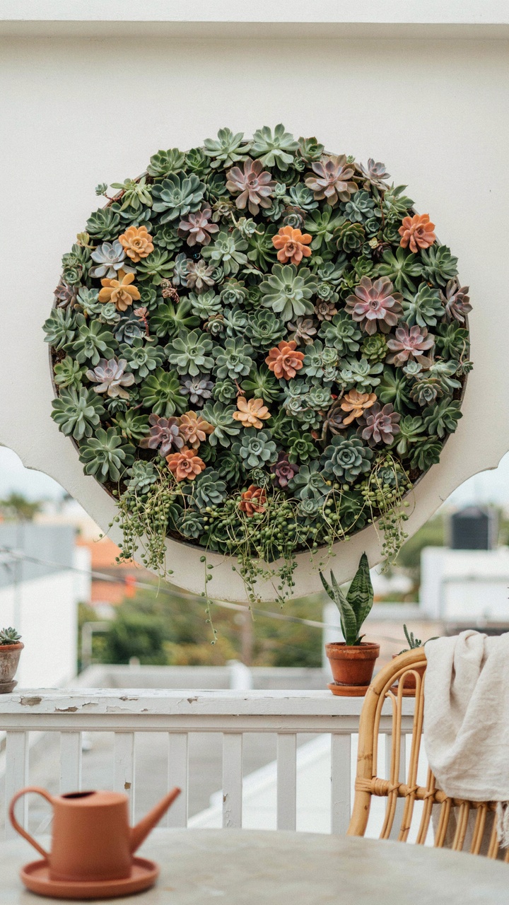 The Succulent Wreath Planter on the Wall