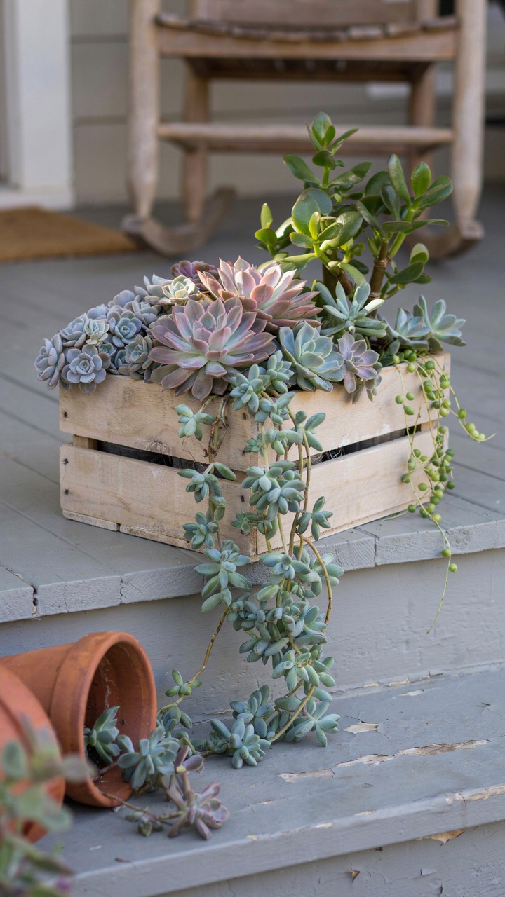 The Upcycled Wooden Crate Succulent Garden