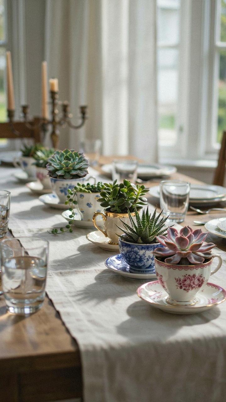 The Vintage Teacup Succulent Garden