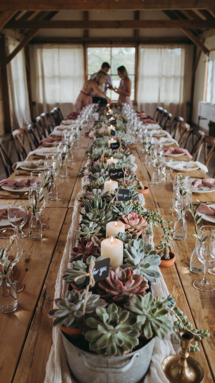 The Wedding-Worthy Succulent Table Runner